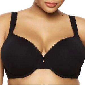 Paramour by Felina Women's Sensational Convertible Back T-Shirt Bra - Black 40H